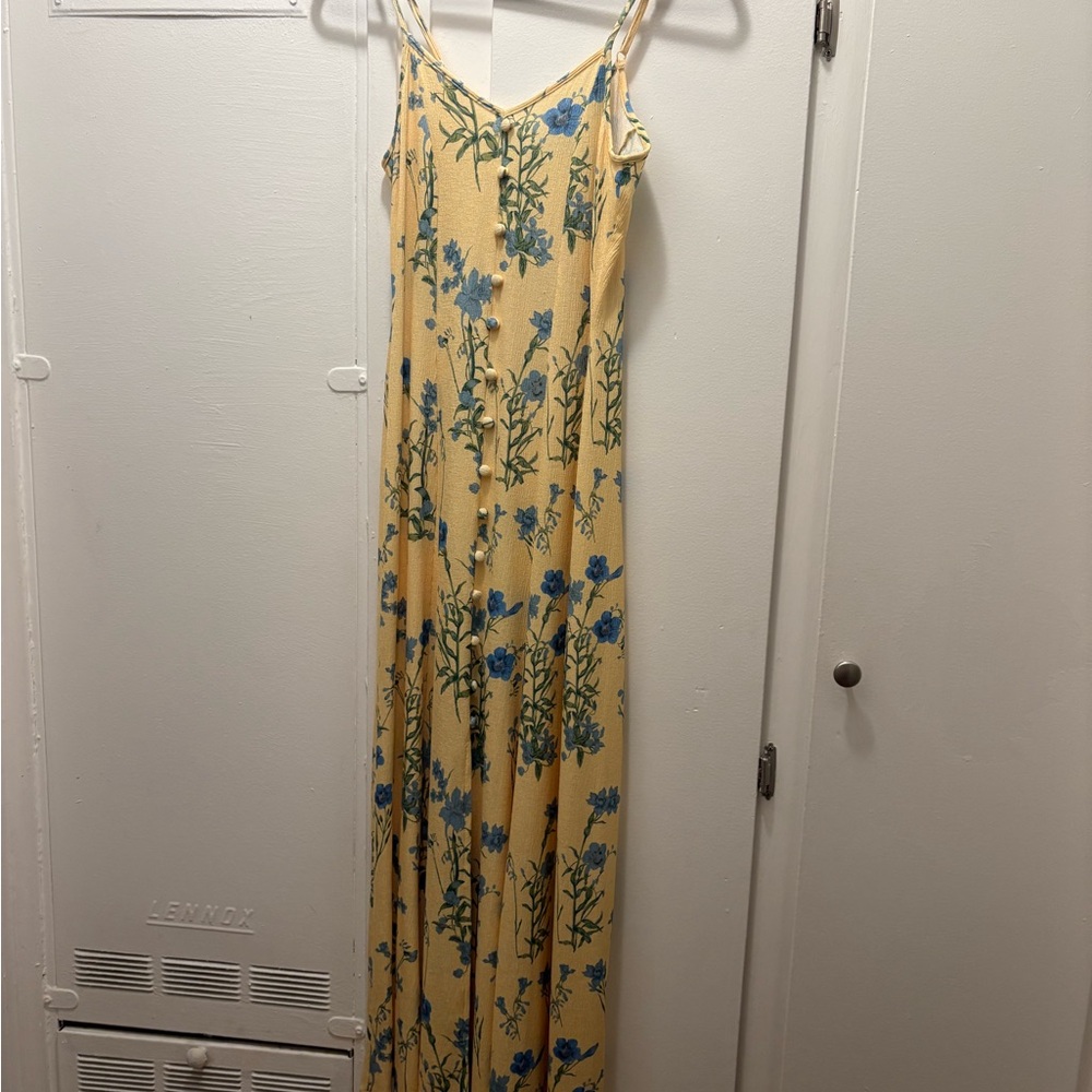 Floral Yellow Maxi Dress